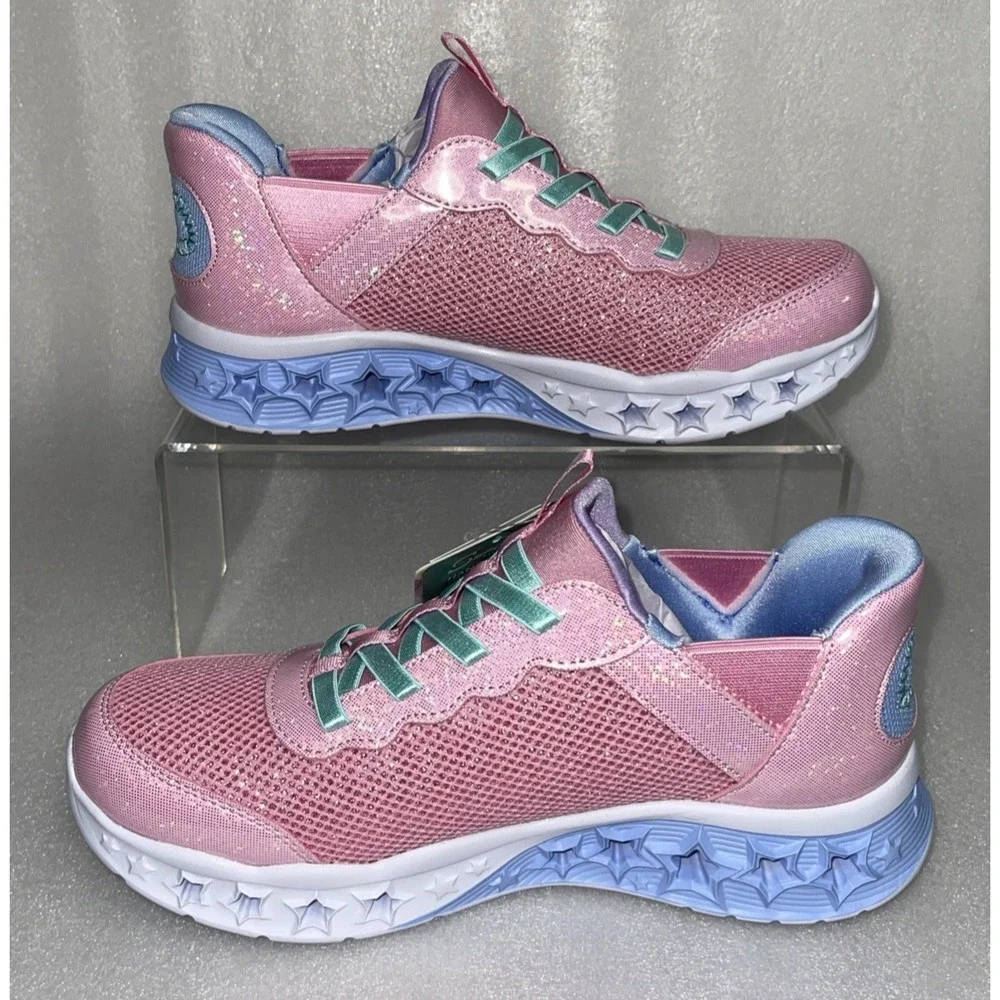 S Sport By Skechers Keely Sneakers Light Up‎ Stretch Laces Big Girls Size 5 NEW